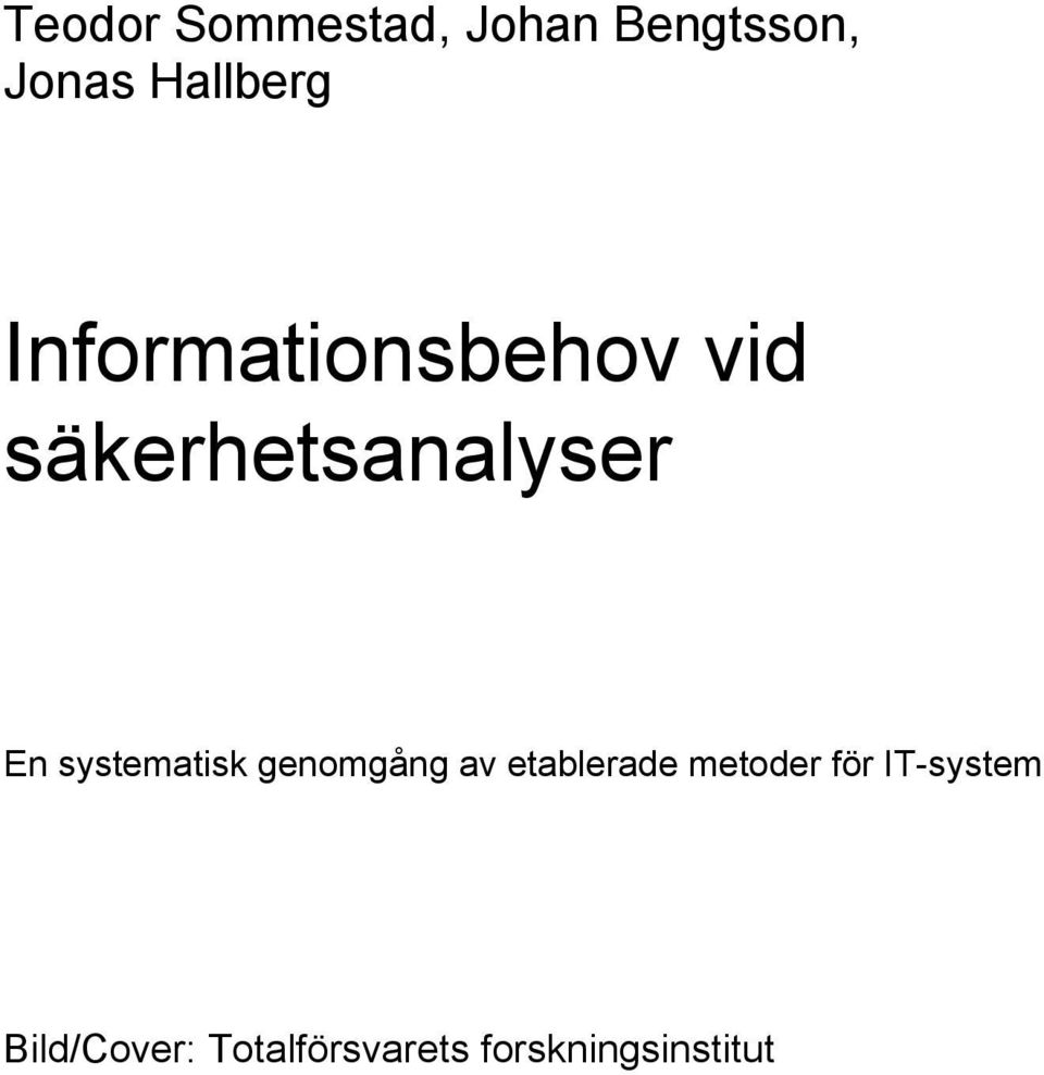 systematisk genomgång av etablerade metoder för