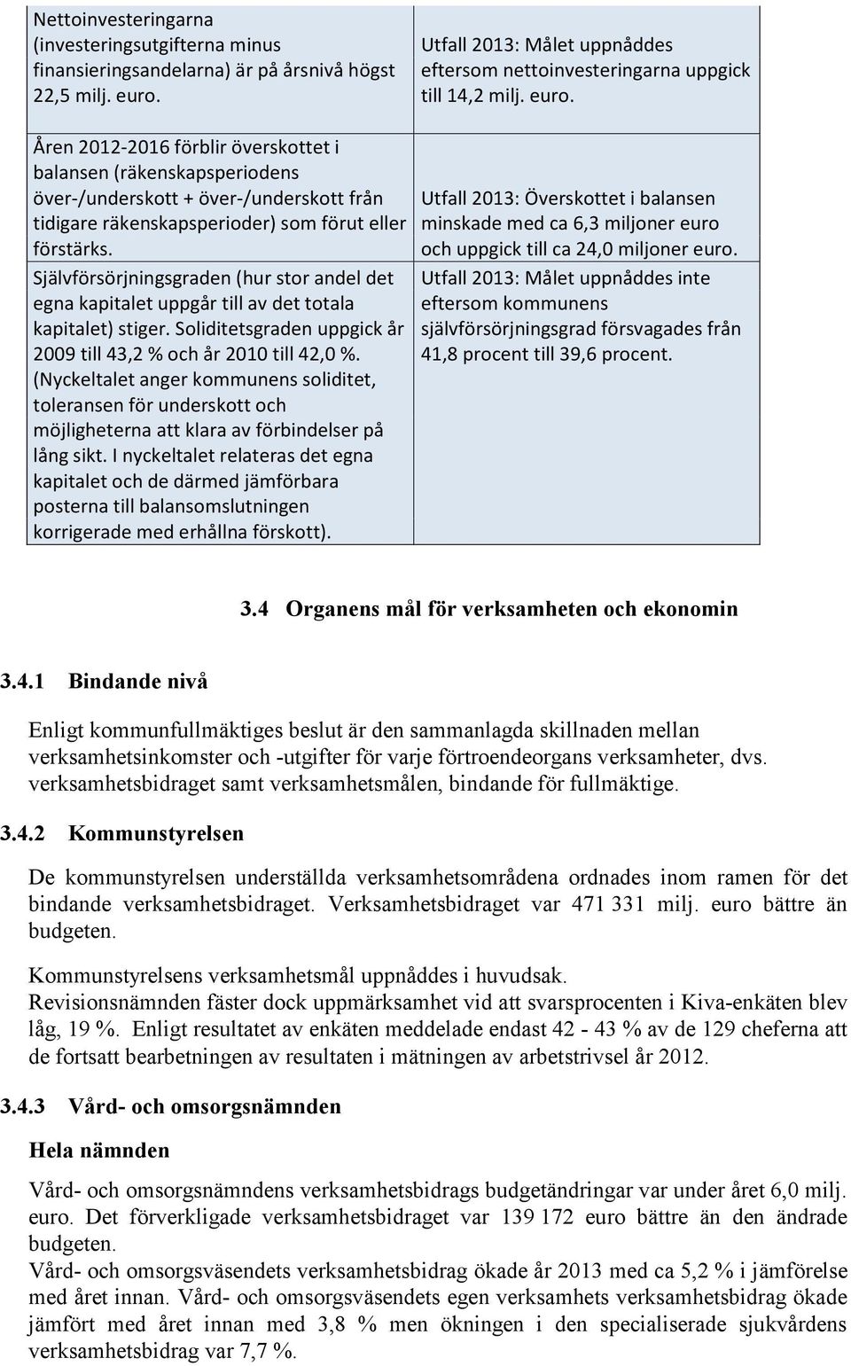 Åren 2012-2016 förblir överskottet i balansen (räkenskapsperiodens över-/underskott + över-/underskott från tidigare räkenskapsperioder) som förut eller förstärks.