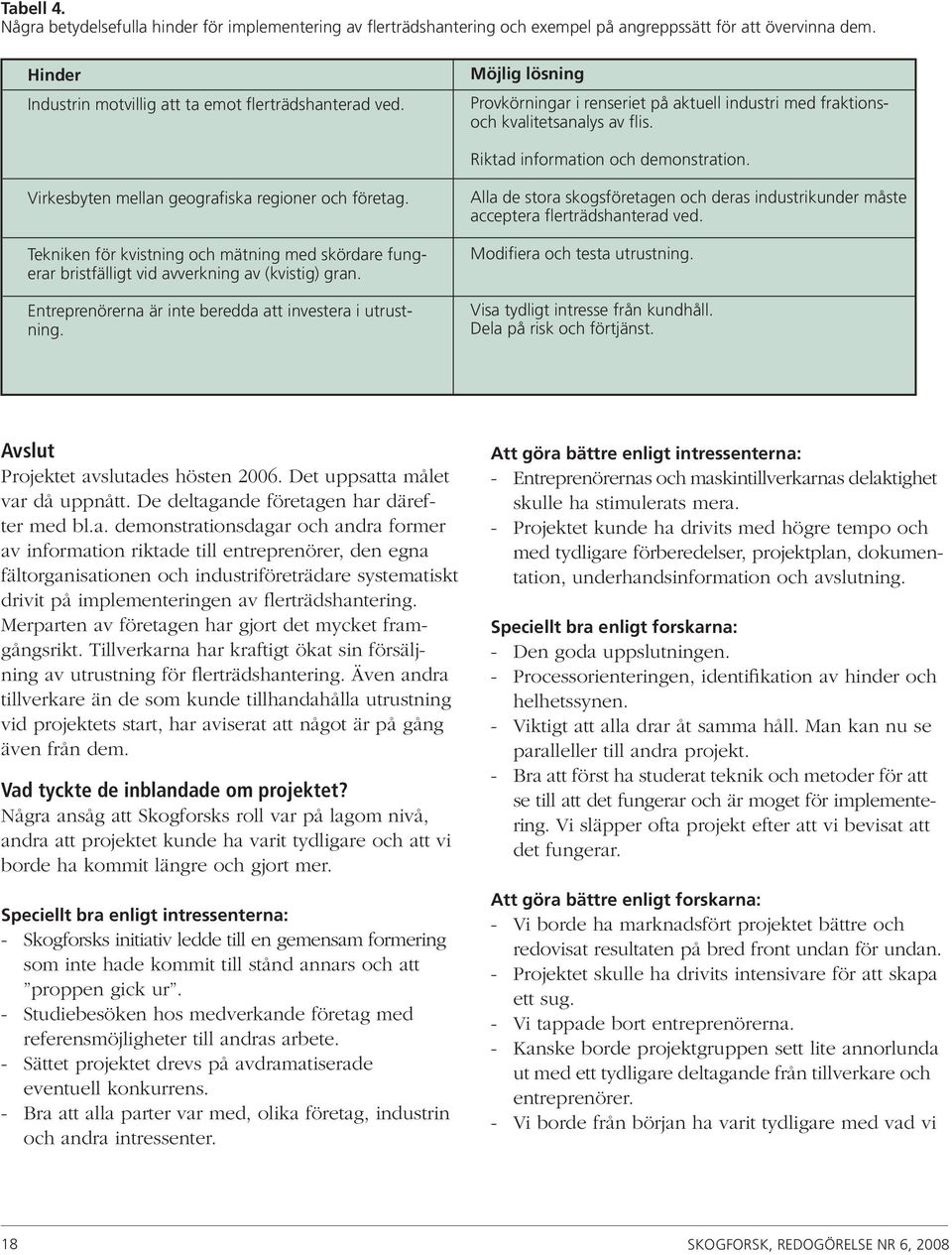 Tekniken för kvistning och mätning med skördare fungerar bristfälligt vid avverkning av (kvistig) gran. Entreprenörerna är inte beredda att investera i utrustning.