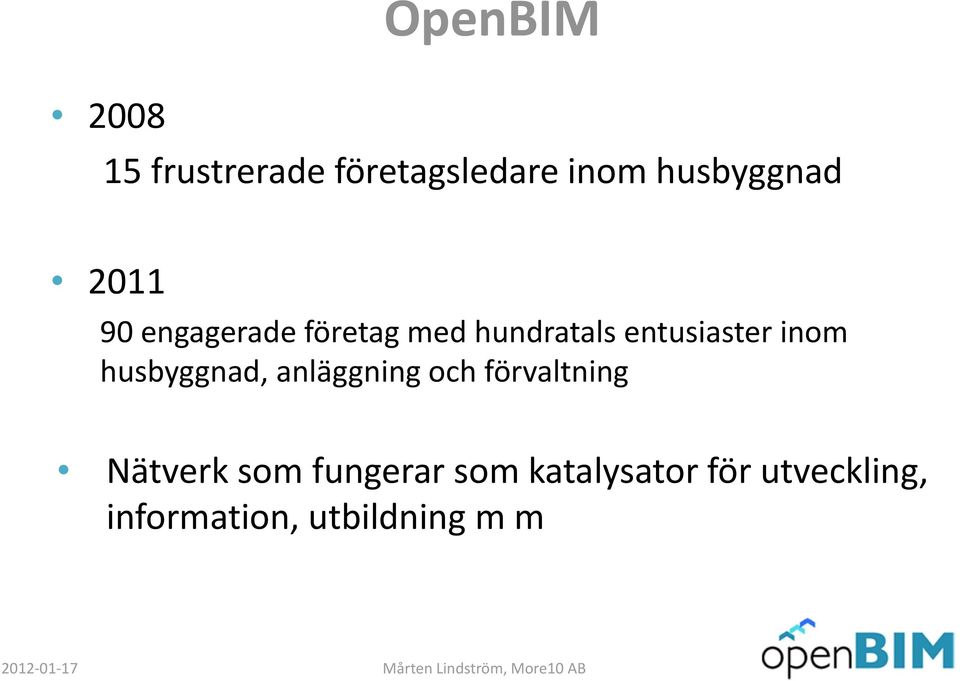 husbyggnad, anläggning och förvaltning Nätverk som fungerar