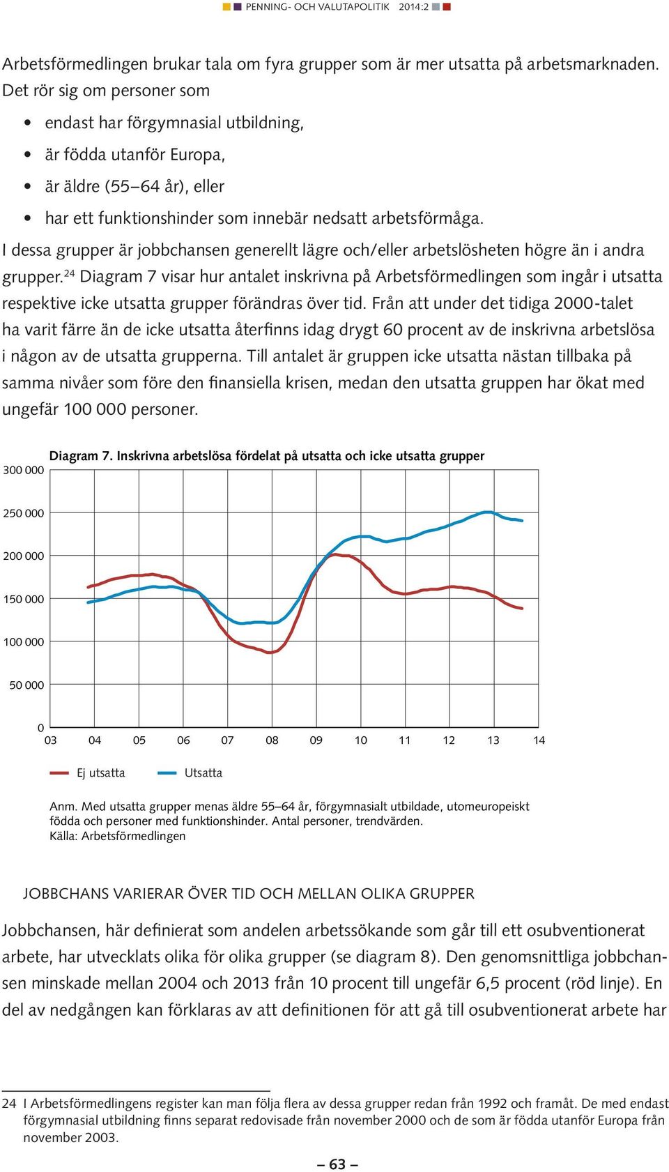 I dessa grupper är jobbchansen generellt lägre och/eller arbetslösheten högre än i andra grupper.