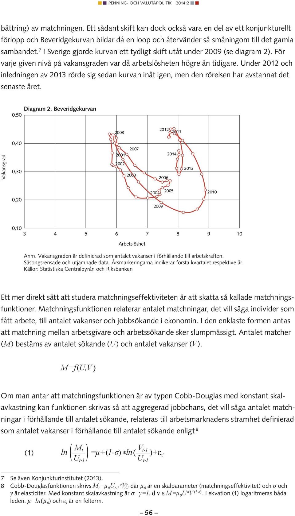 Under 2012 och inledningen av 2013 rörde sig sedan kurvan inåt igen, men den rörelsen har avstannat det senaste året. Diagram 2.