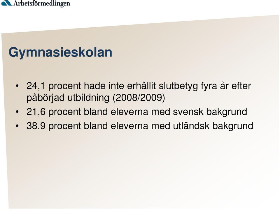 (2008/2009) 21,6 procent bland eleverna med