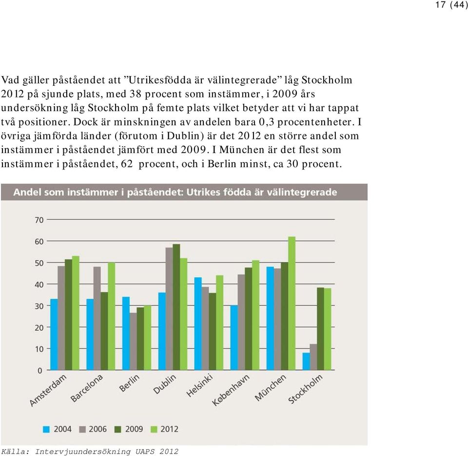 Dock är minskningen av andelen bara 0,3 procentenheter.