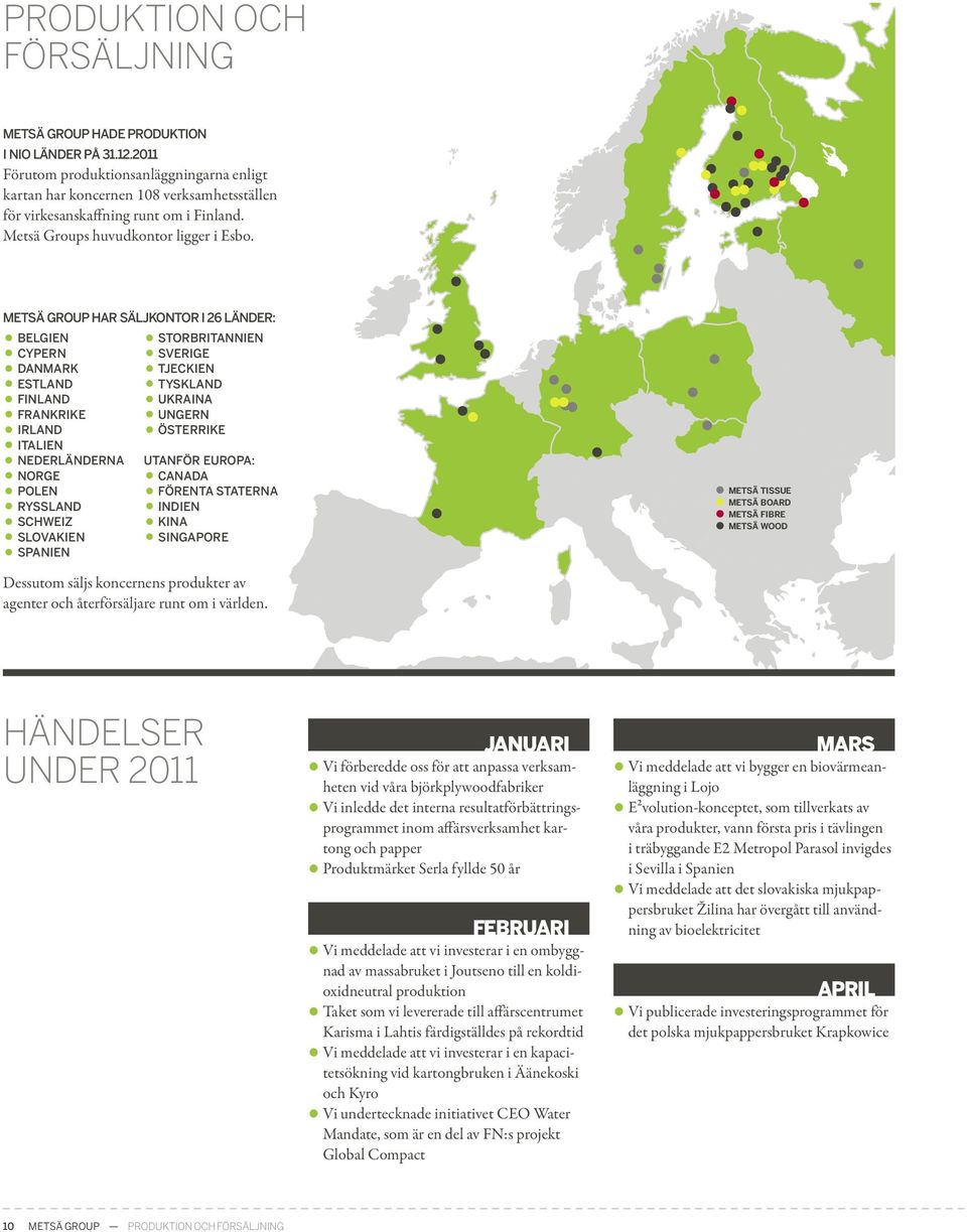 Metsä Group har säljkontor i 26 länder: Belgien Cypern Storbritannien Danmark Sverige Estland Tjeckien Finland Tyskland Frankrike Ukraina Irland Ungern Österrike Italien Nederländerna Utanför Europa: