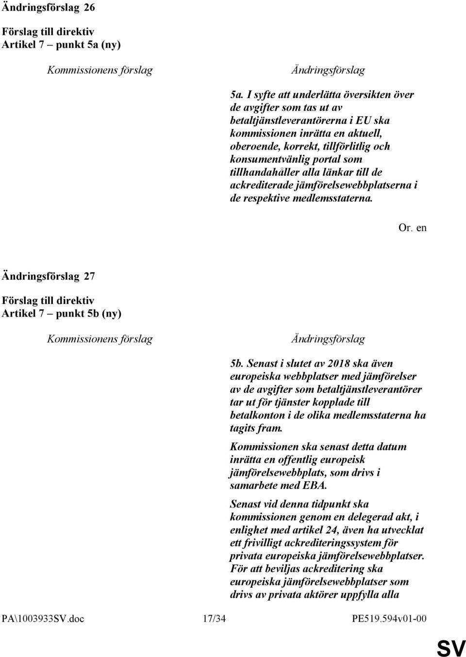 tillhandahåller alla länkar till de ackrediterade jämförelsewebbplatserna i de respektive medlemsstaterna. 27 Artikel 7 punkt 5b (ny) 5b.