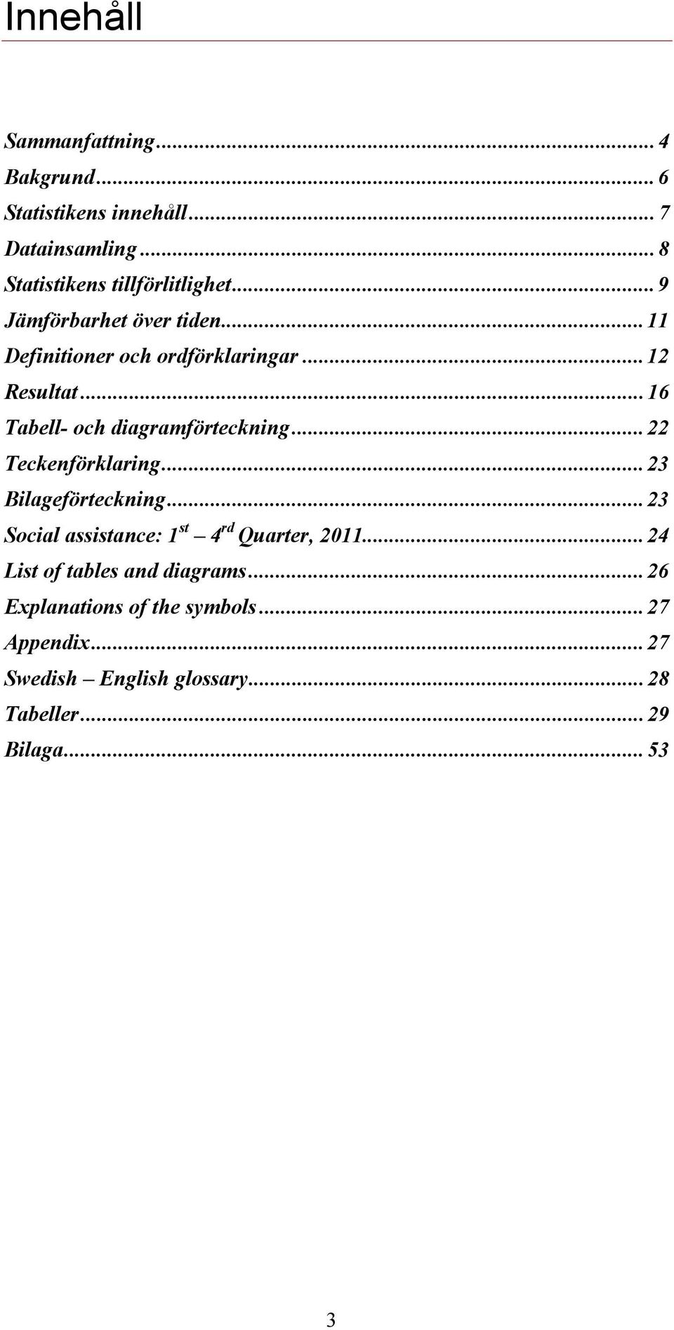 .. 22 Teckenförklaring... 23 Bilageförteckning... 23 Social assistance: 1 st 4 rd Quarter, 2011.