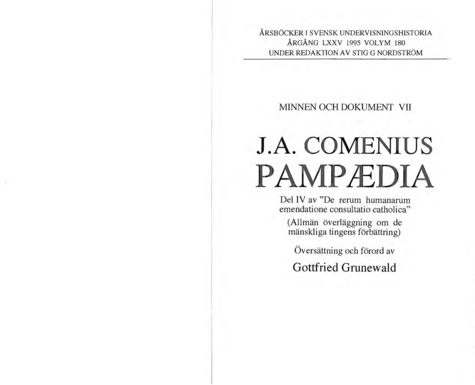 Del IV av "De rerum humanarum emendatione consultatio catholica" (Allmän