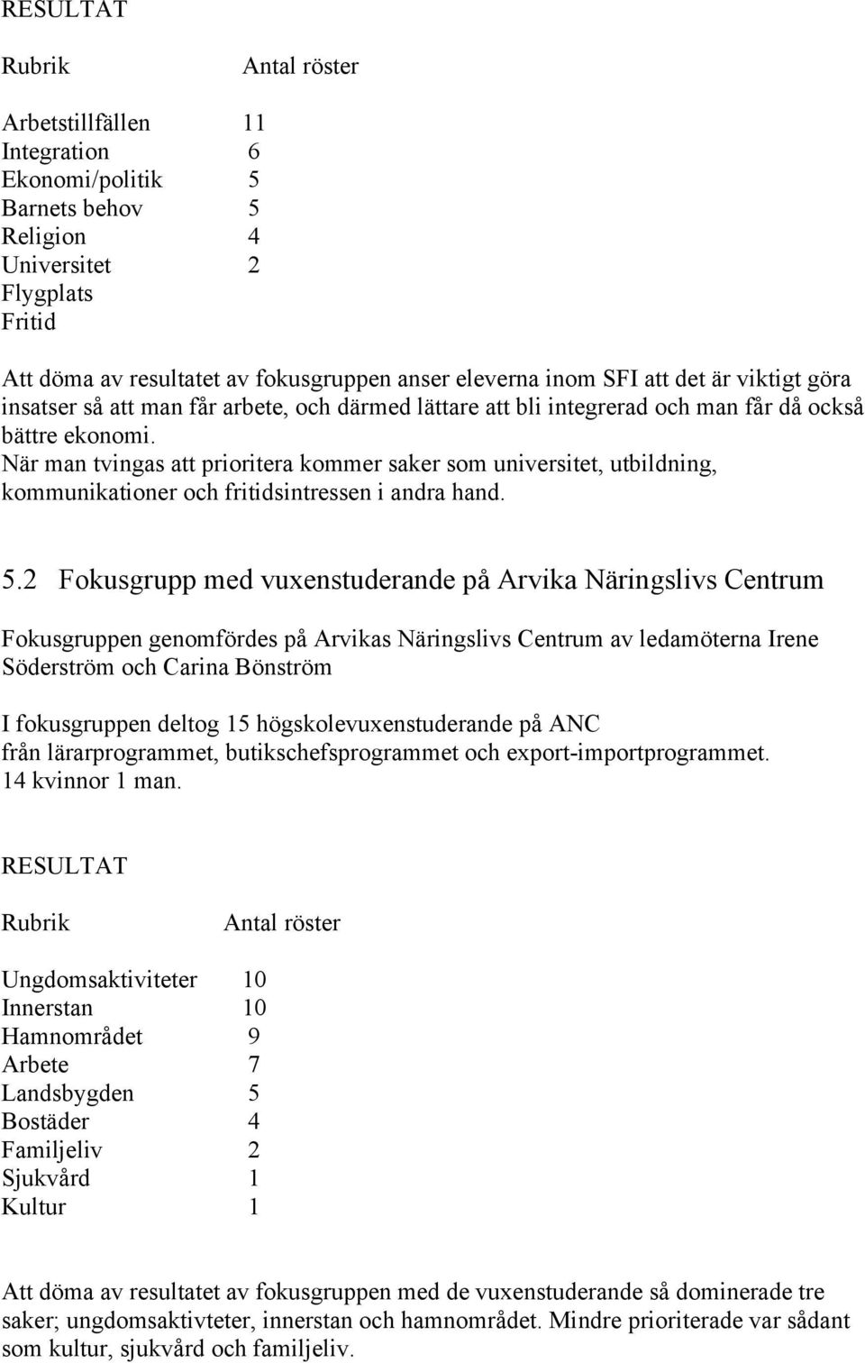 När man tvingas att prioritera kommer saker som universitet, utbildning, kommunikationer och fritidsintressen i andra hand. 5.