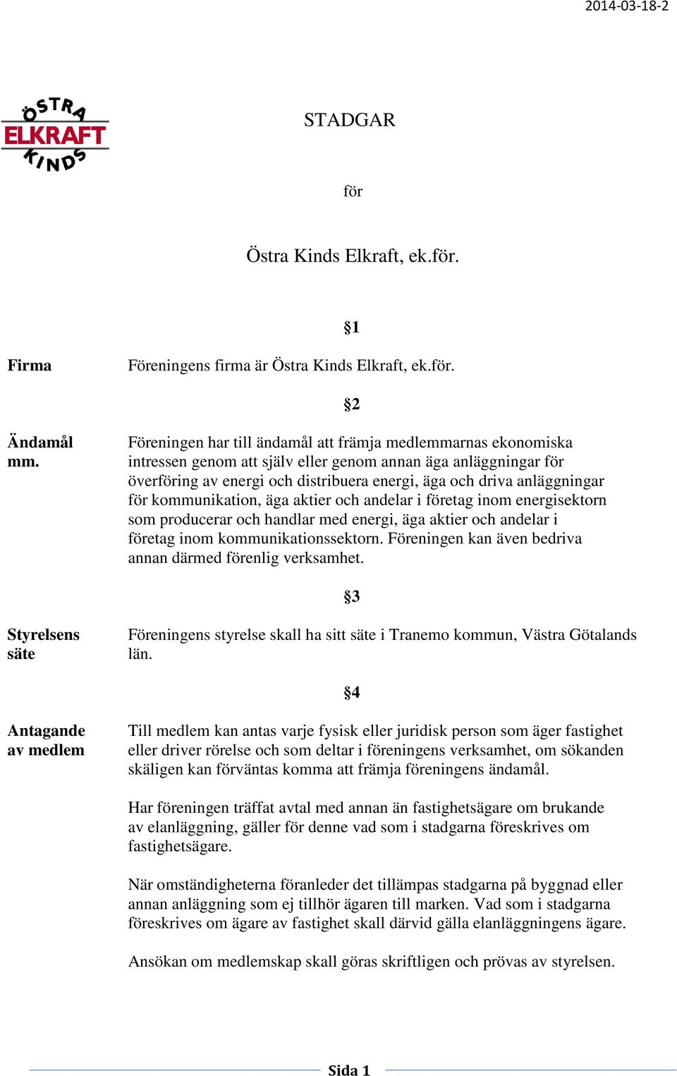 för kommunikation, äga aktier och andelar i företag inom energisektorn som producerar och handlar med energi, äga aktier och andelar i företag inom kommunikationssektorn.