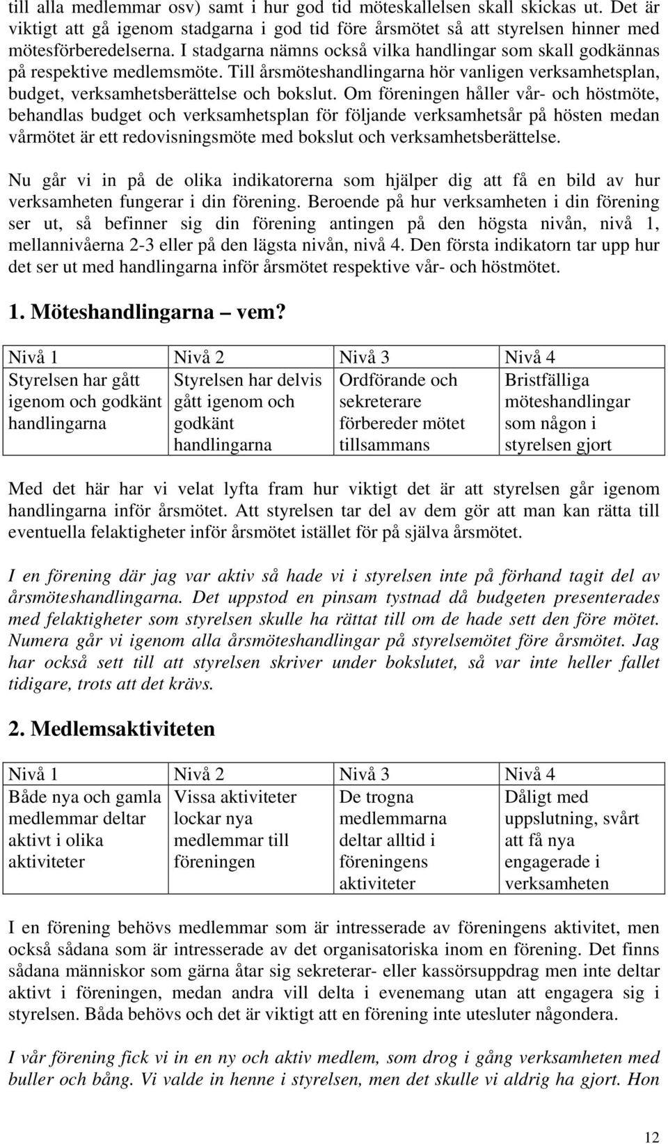 Om föreningen håller vår- och höstmöte, behandlas budget och verksamhetsplan för följande verksamhetsår på hösten medan vårmötet är ett redovisningsmöte med bokslut och verksamhetsberättelse.