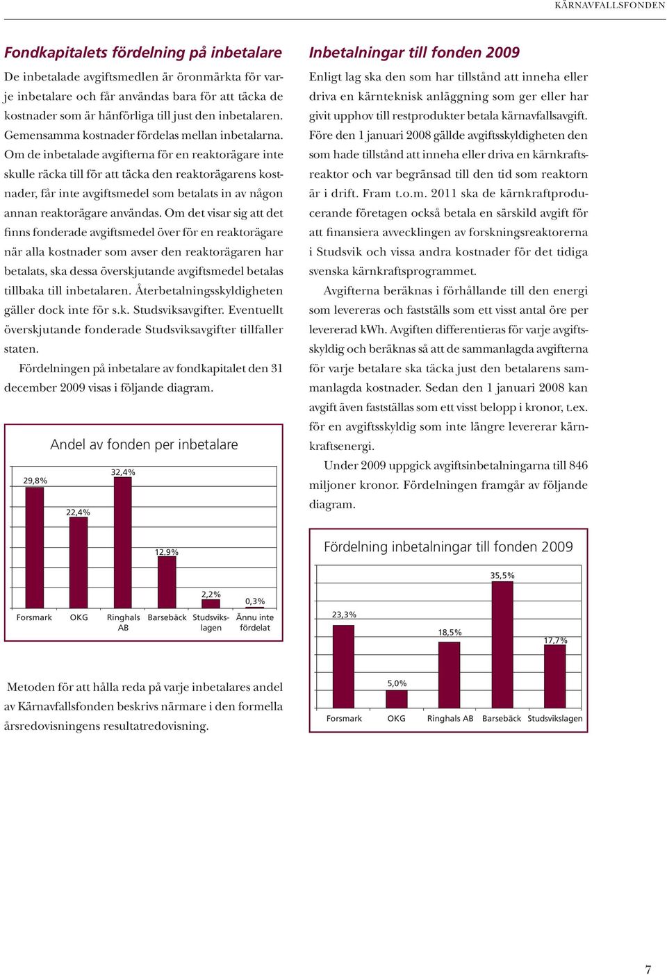 om de inbetalade avgifterna för en reaktorägare inte skulle räcka till för att täcka den reaktorägarens kostnader, får inte avgiftsmedel som betalats in av någon annan reaktorägare användas.