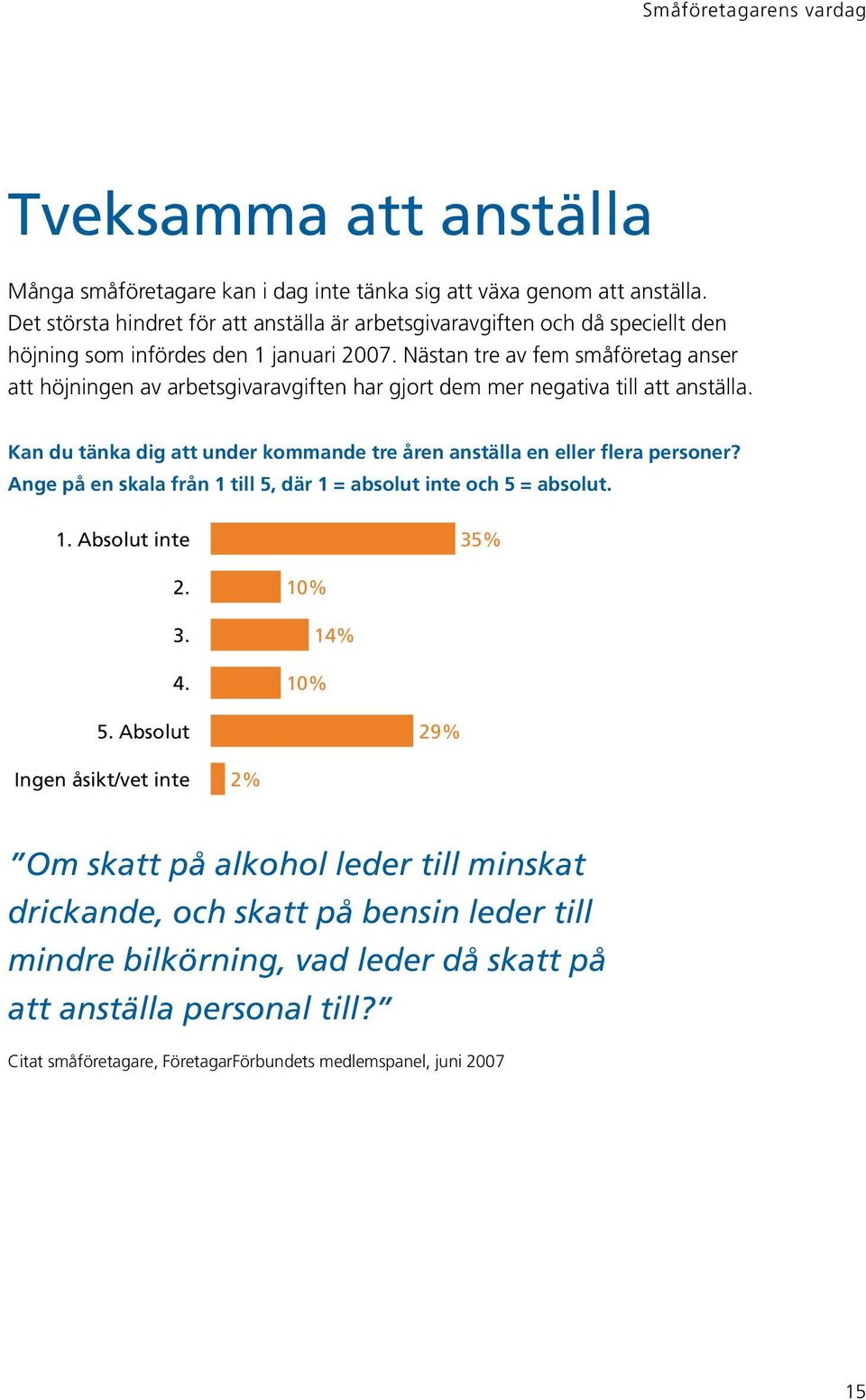 Nästan tre av fem småföretag anser att höjningen av arbetsgivaravgiften har gjort dem mer negativa till att anställa. Kan du tänka dig att under kommande tre åren anställa en eller flera personer?