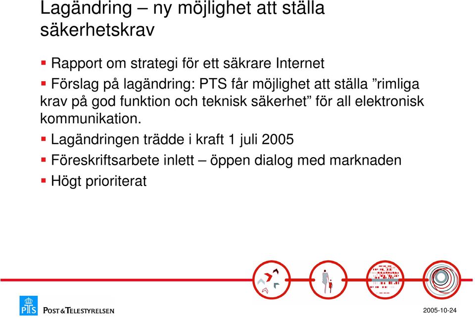 funktion och teknisk säkerhet för all elektronisk kommunikation.