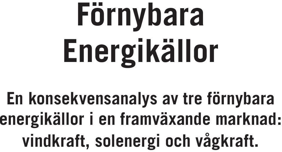 energikällor i en framväxande