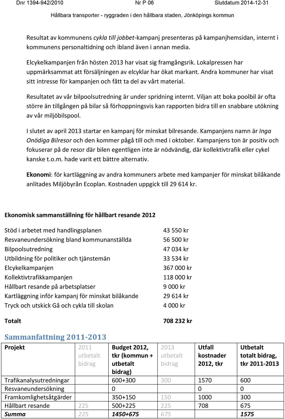 Andra kommuner har visat sitt intresse för kampanjen och fått ta del av vårt material. Resultatet av vår bilpoolsutredning är under spridning internt.