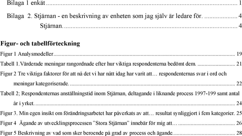 ... 21 Figur 2 Tre viktiga faktorer för att nå det vi har nått idag har varit att respondenternas svar i ord och meningar kategoriserade.