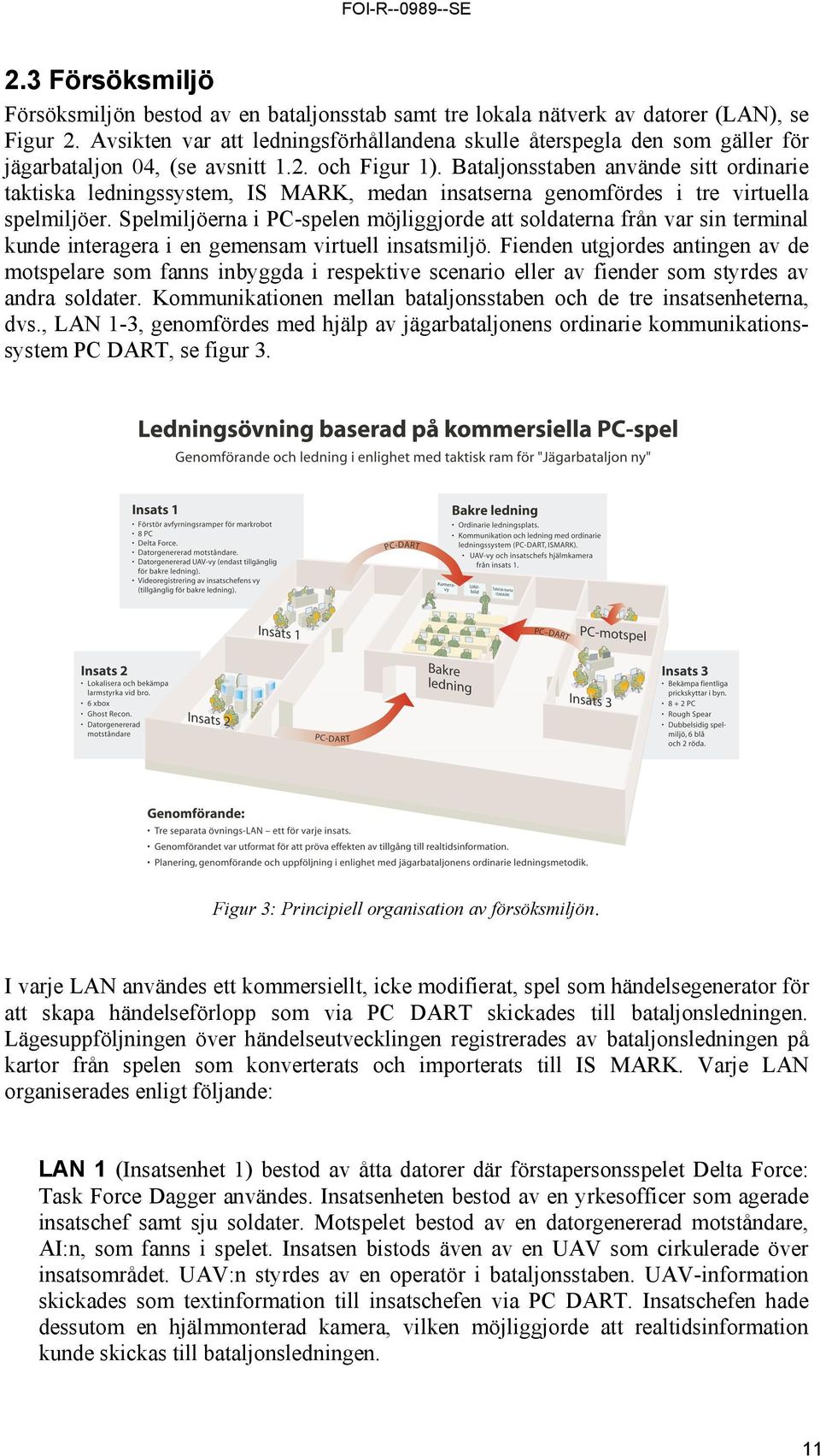 Bataljonsstaben använde sitt ordinarie taktiska ledningssystem, IS MARK, medan insatserna genomfördes i tre virtuella spelmiljöer.