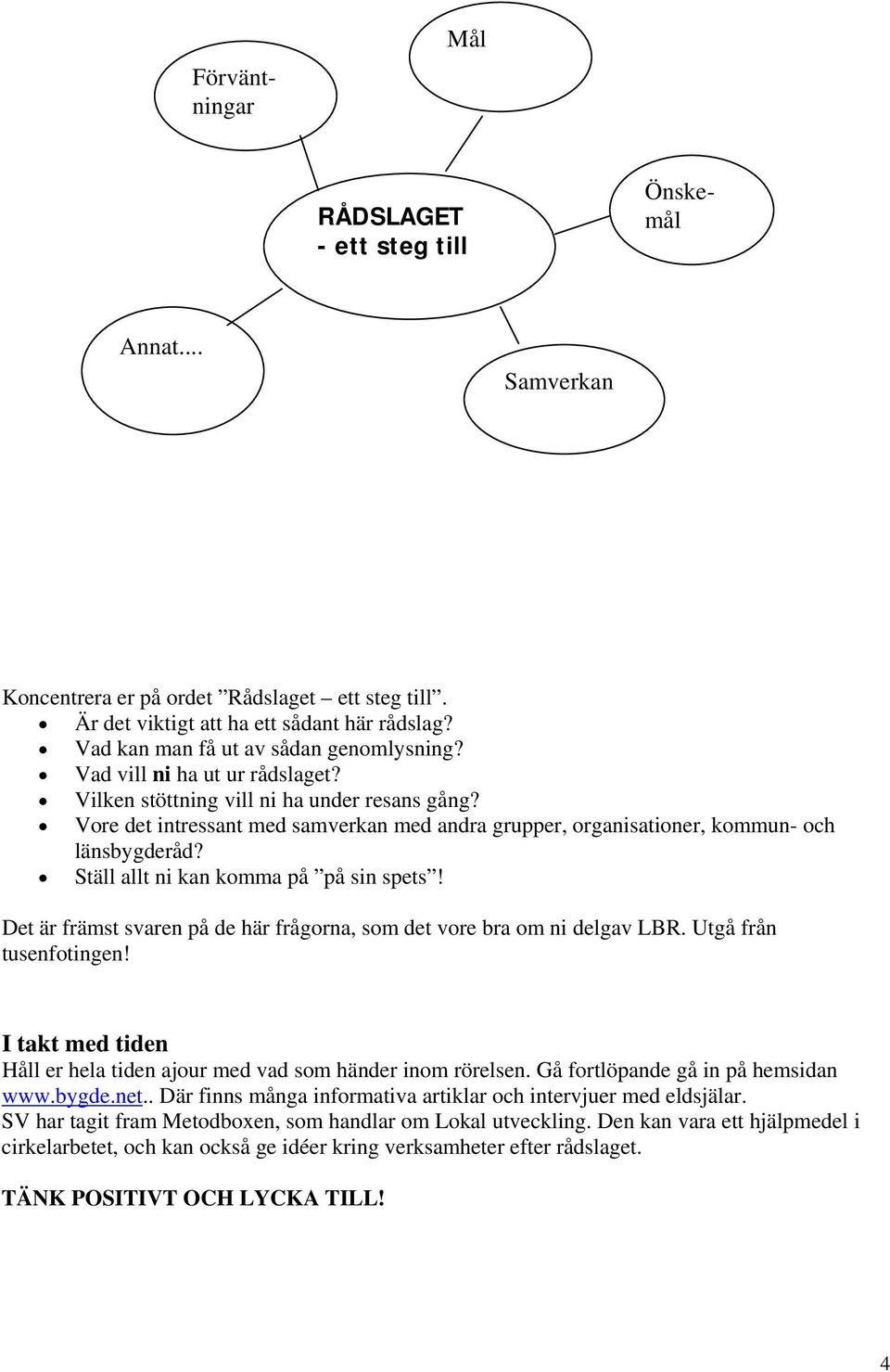 Vore det intressant med samverkan med andra grupper, organisationer, kommun- och länsbygderåd? Ställ allt ni kan komma på på sin spets!