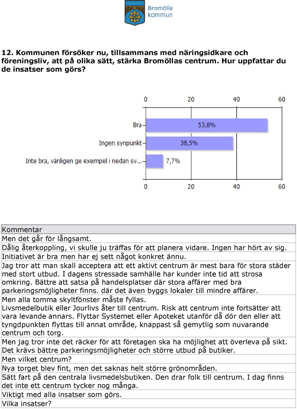 Jag tror att man skall acceptera att ett aktivt centrum är mest bara för stora städer med stort utbud. I dagens stressade samhälle har kunder inte tid att strosa omkring.