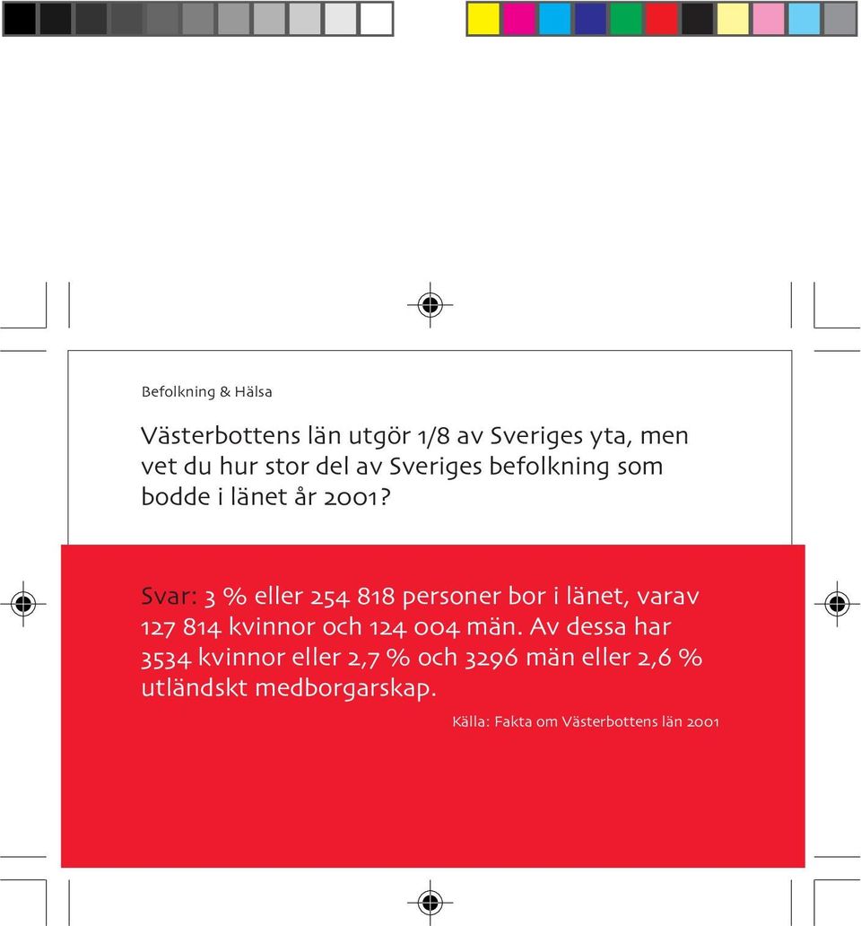 Svar: % eller personer bor i länet, varav kvinnor och män.