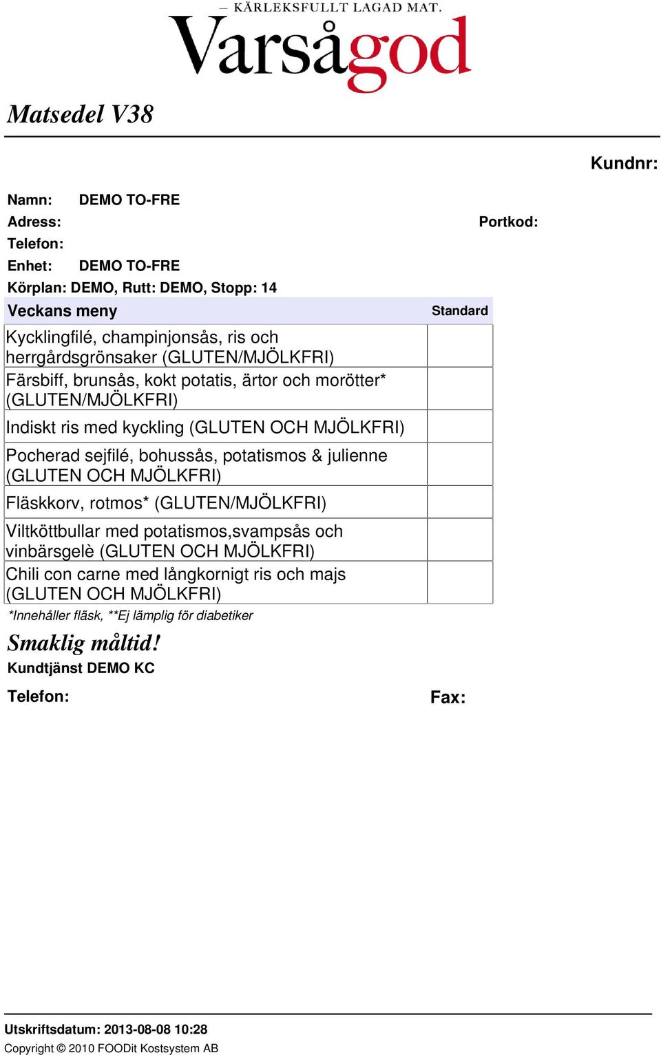 julienne (GLUTEN OCH MJÖLKFRI) Fläskkorv, rotmos* (GLUTEN/MJÖLKFRI) Viltköttbullar med potatismos,svampsås och