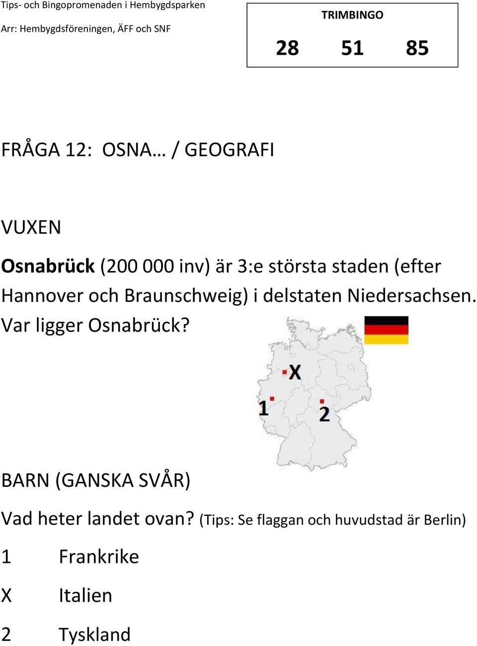 Niedersachsen. Var ligger Osnabrück?