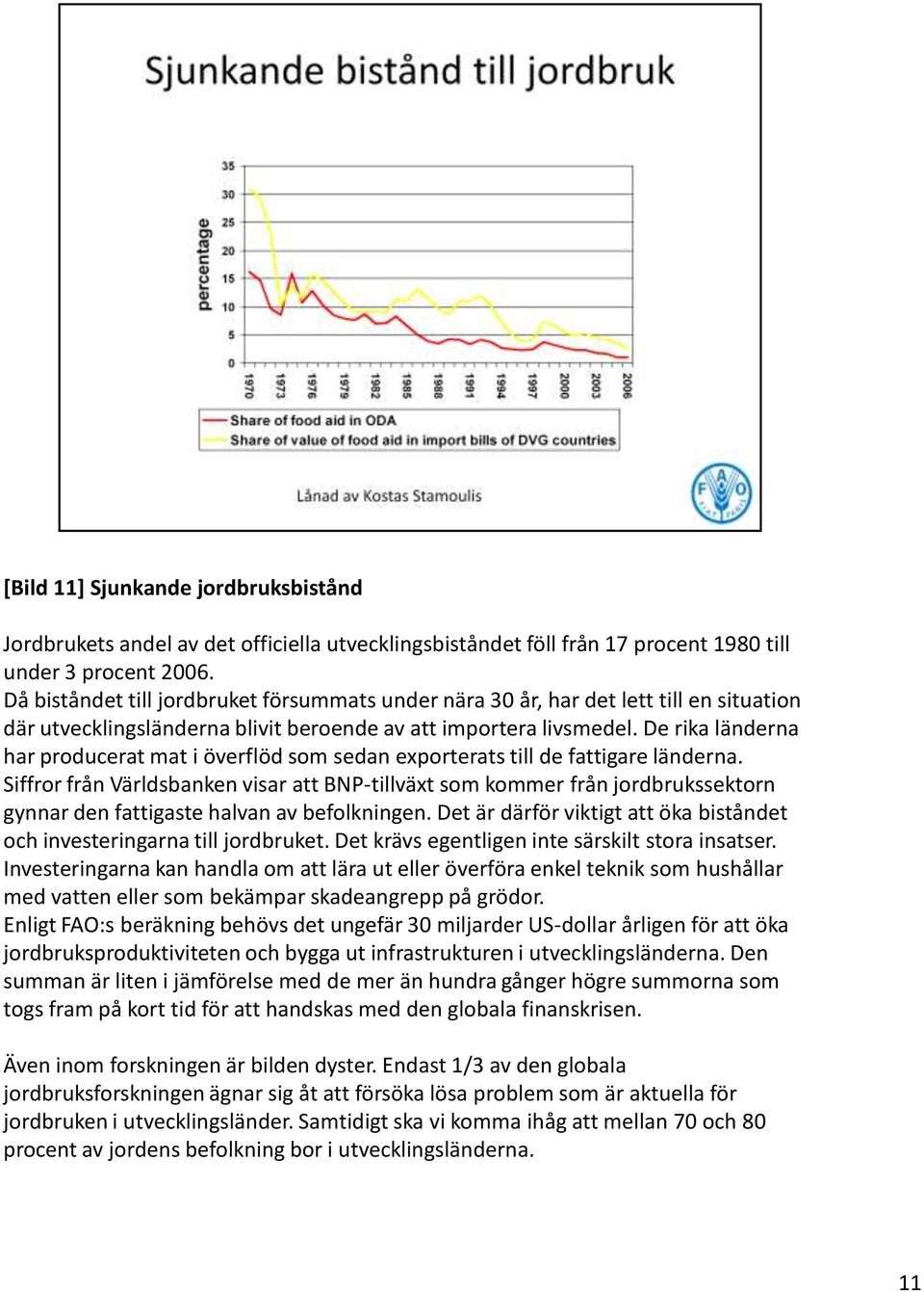 De rika länderna har producerat mat i överflöd som sedan exporterats till de fattigare länderna.