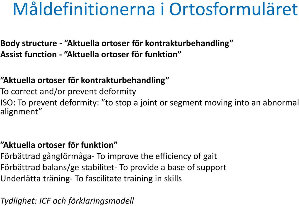 segment movingintoan abnormal alignment Aktuella ortoser för funktion Förbättrad gångförmåga- To improve the efficiency of gait