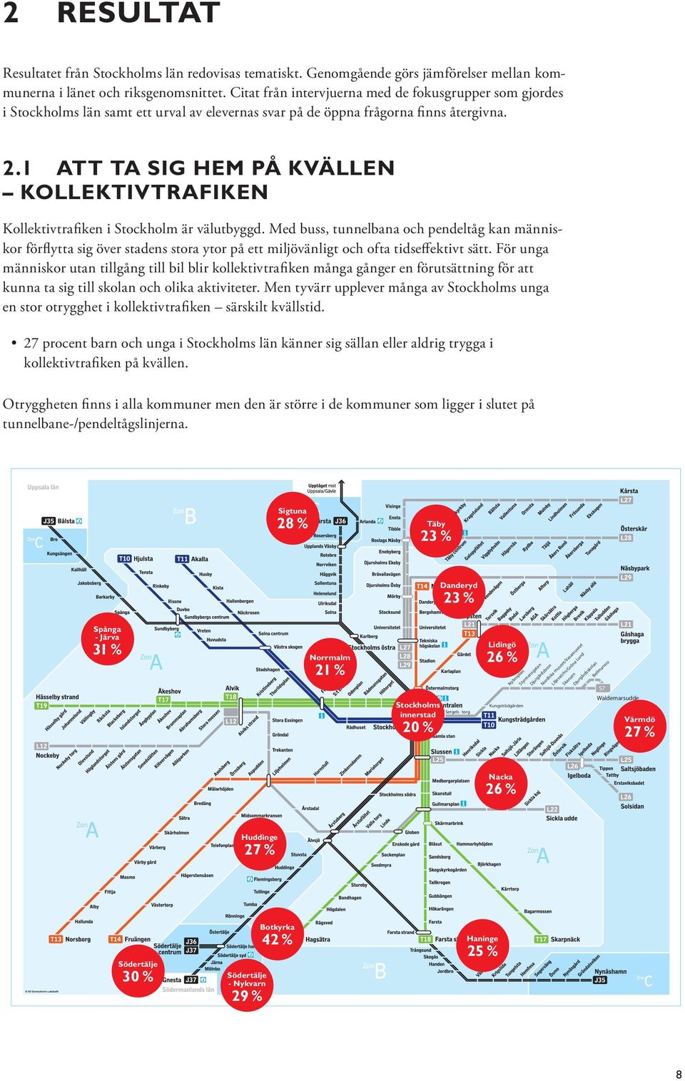 1 ATT TA SIG HEM PÅ KVÄLLEN KOLLEKTIVTRAFIKEN Kollektivtrafiken i Stockholm är välutbyggd.