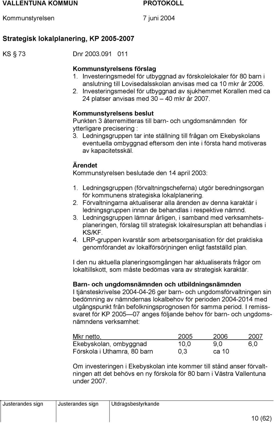 06. 2. Investeringsmedel för utbyggnad av sjukhemmet Korallen med ca 24 platser anvisas med 30 40 mkr år 2007.