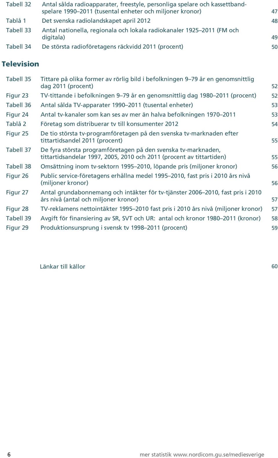 rörlig bild i befolkningen 9 79 år en genomsnittlig dag 2011 (procent) 52 Figur 23 TV-tittande i befolkningen 9 79 år en genomsnittlig dag 1980 2011 (procent) 52 Tabell 36 Antal sålda TV-apparater