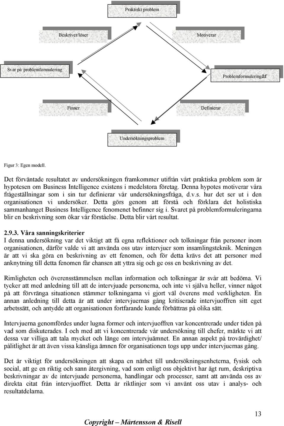 Denna hypotes motiverar våra frågeställningar som i sin tur definierar vår undersökningsfråga, d.v.s. hur det ser ut i den organisationen vi undersöker.