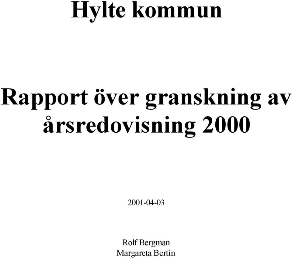 årsredovisning 2000