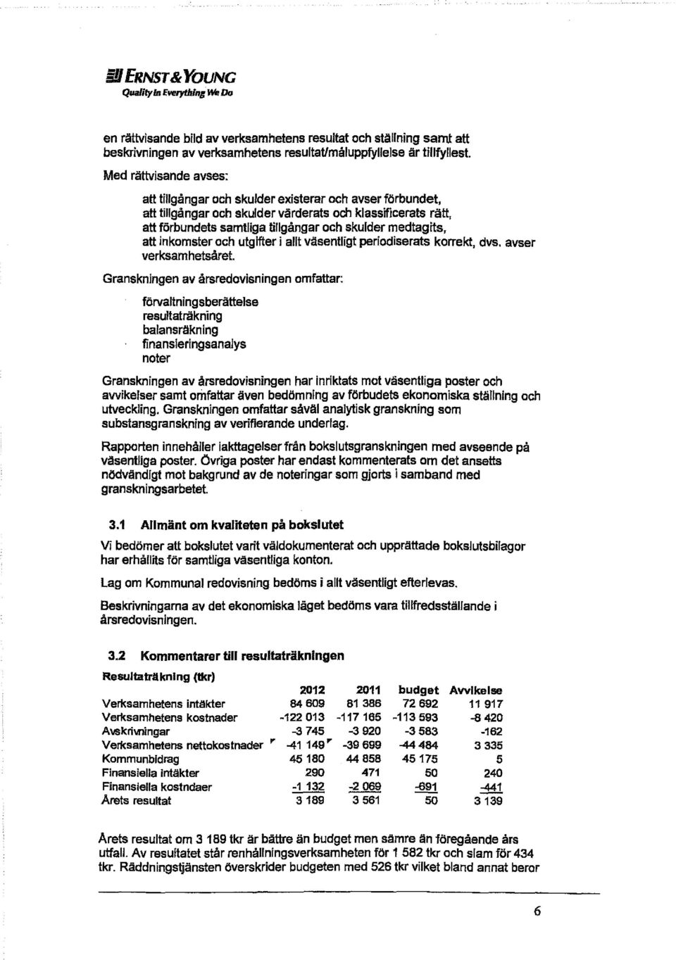 medtagits, att inkomster och utgifter i allt väsentligt periodiserats korrekt, verksamhetsåret.