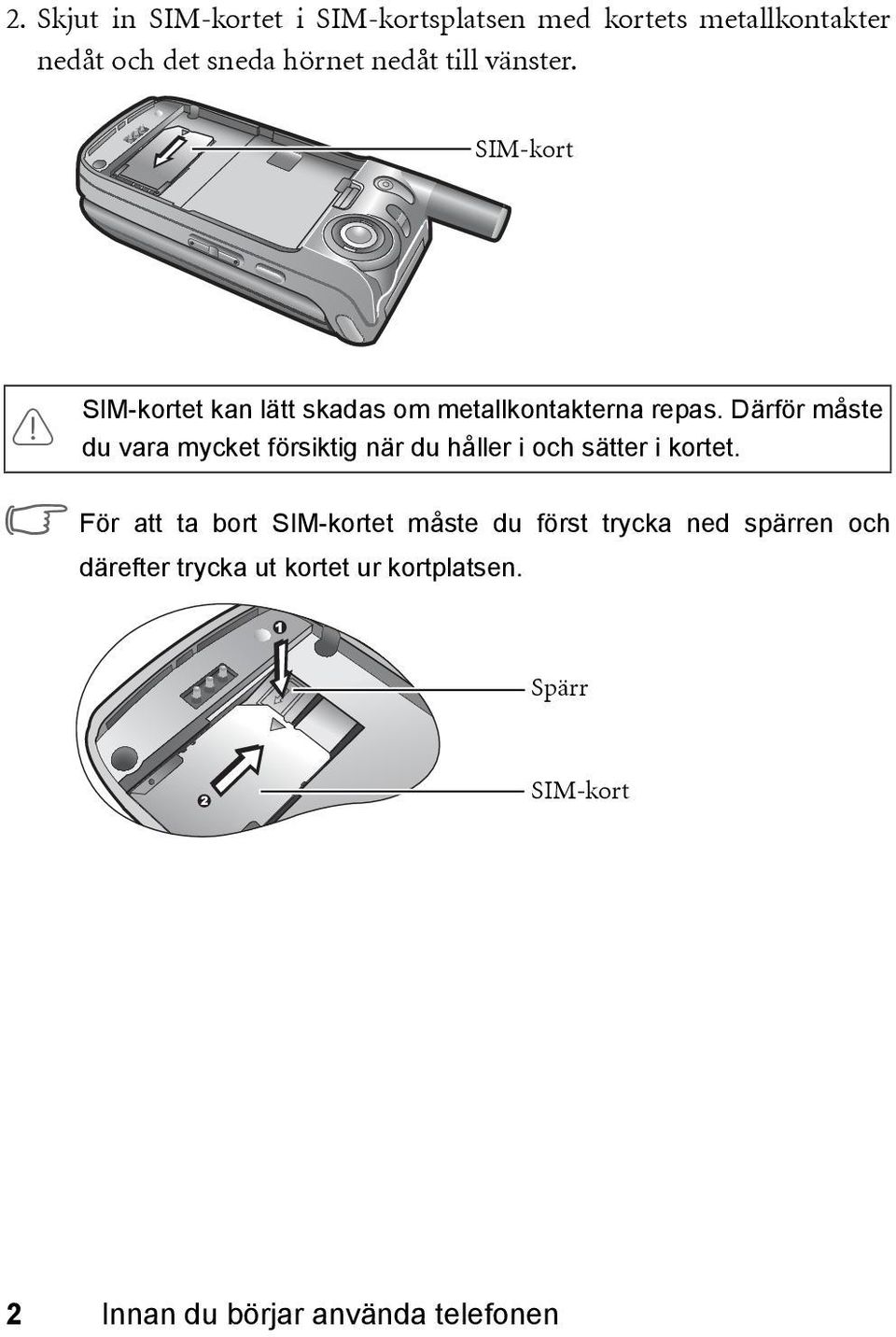 Därför måste du vara mycket försiktig när du håller i och sätter i kortet.