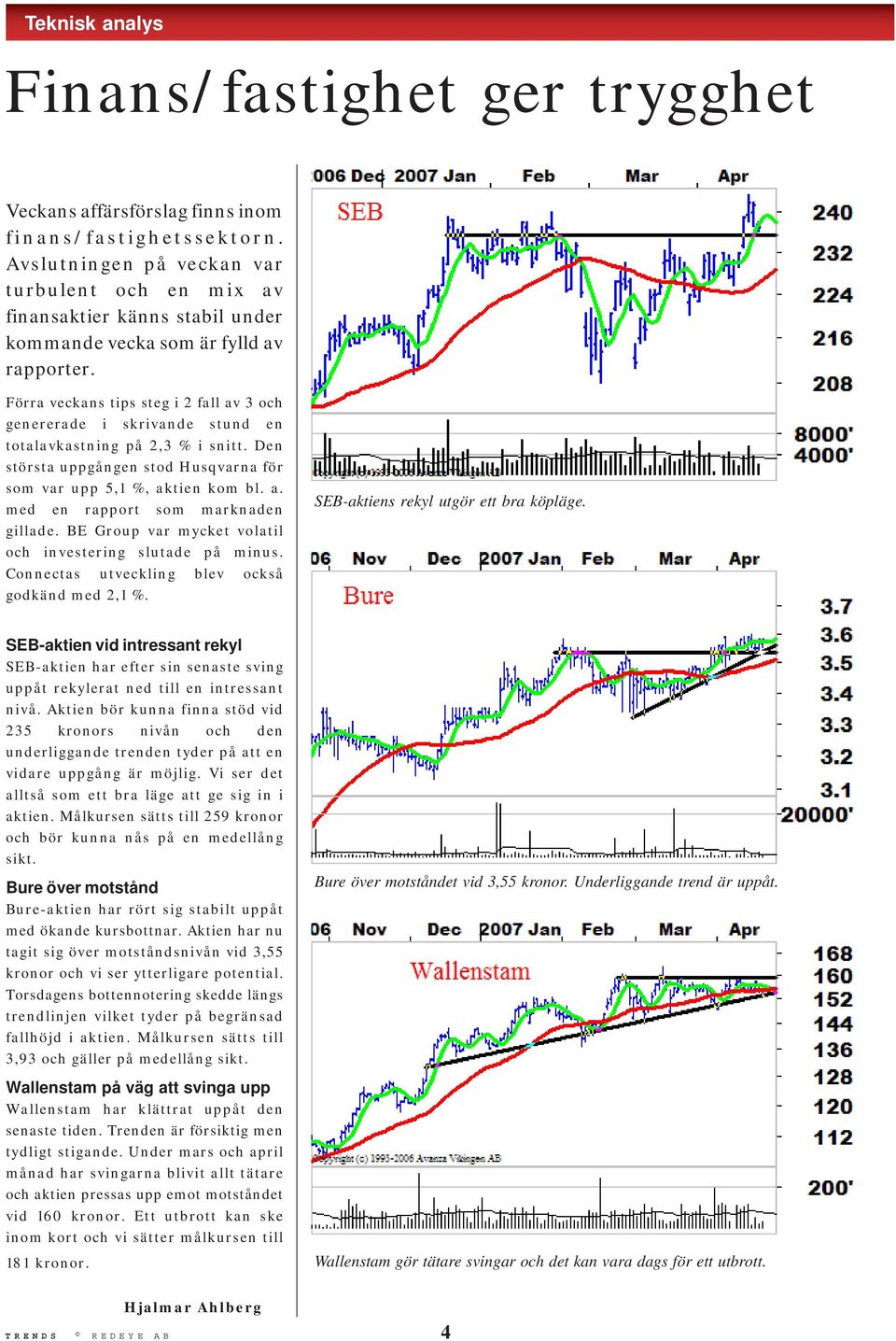 Förra veckans tips steg i 2 fall av 3 och genererade i skrivande stund en totalavkastning på 2,3 % i snitt. Den största uppgången stod Husqvarna för som var upp 5,1 %, aktien kom bl. a. med en rapport som marknaden gillade.