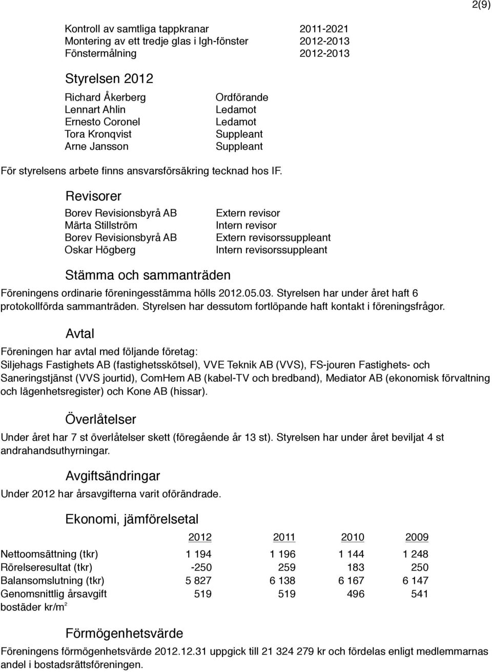 Revisorer Borev Revisionsbyrå AB Märta Stillström Borev Revisionsbyrå AB Oskar Högberg Extern revisor Intern revisor Extern revisorssuppleant Intern revisorssuppleant Stämma och sammanträden