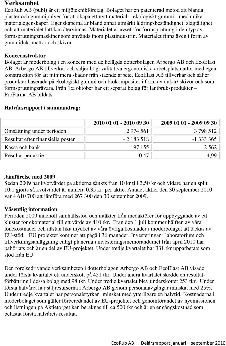 Egenskaperna är bland annat utmärkt åldringsbeständighet, slagtålighet och att materialet lätt kan återvinnas.