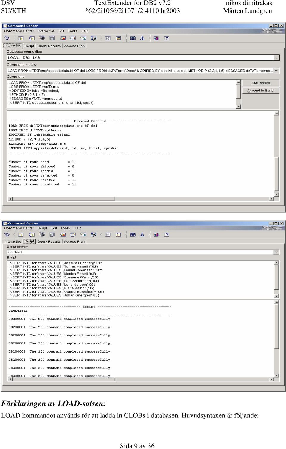 ladda in CLOBs i databasen.