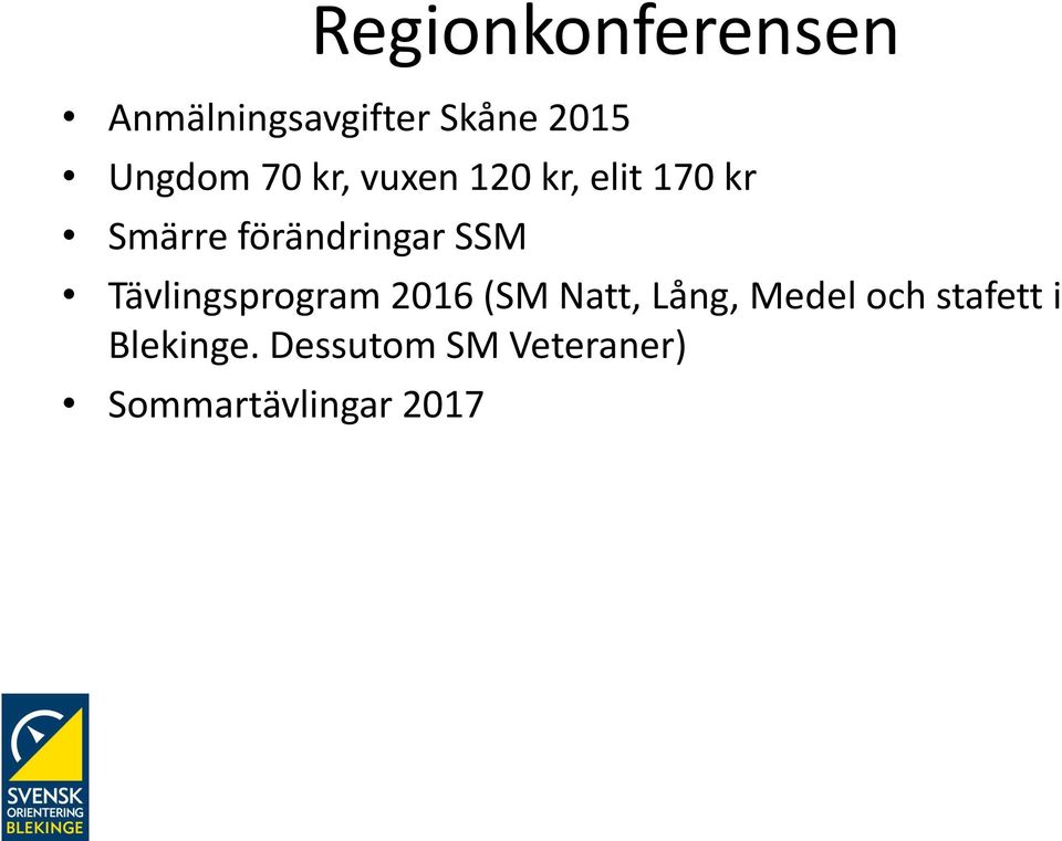 SSM Tävlingsprogram 2016 (SM Natt, Lång, Medel och