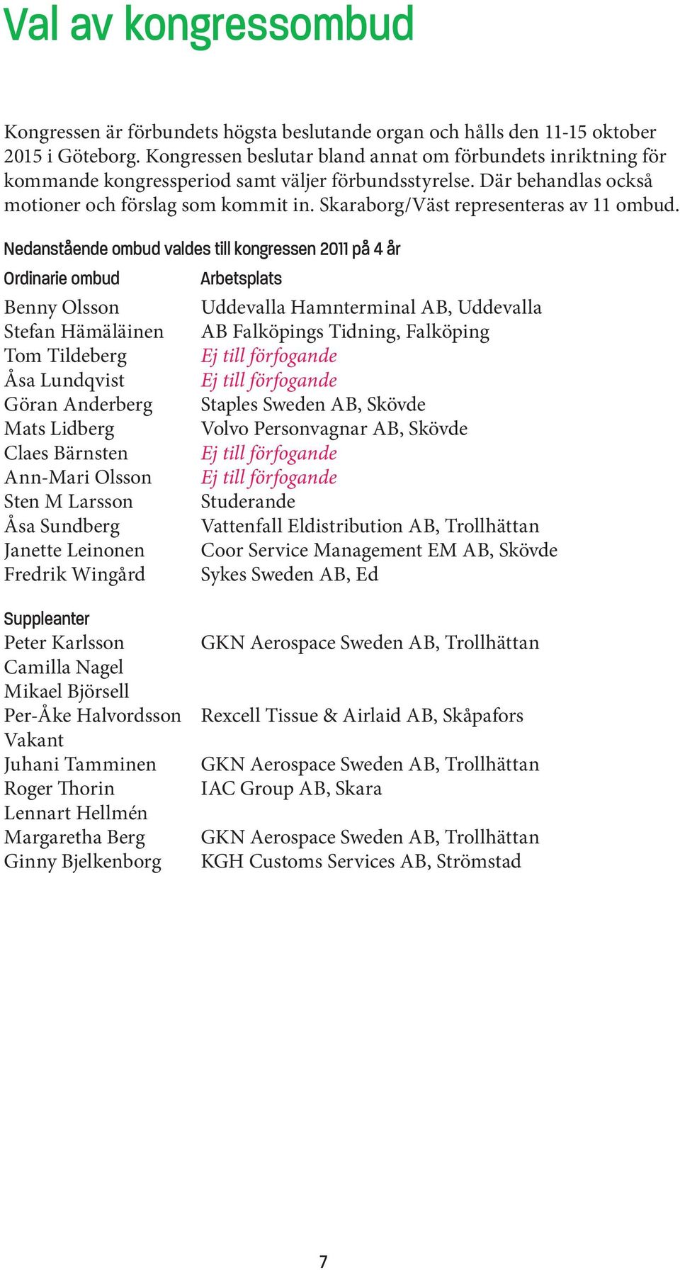 Skaraborg/Väst representeras av 11 ombud.