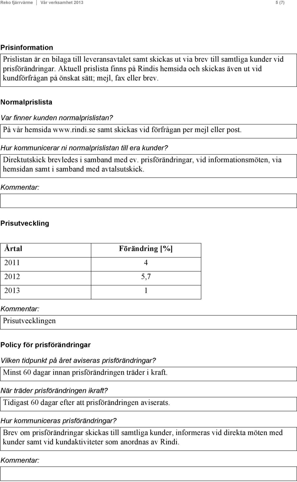 se samt skickas vid förfrågan per mejl eller post. Hur kommunicerar ni normalprislistan till era kunder? Direktutskick brevledes i samband med ev.