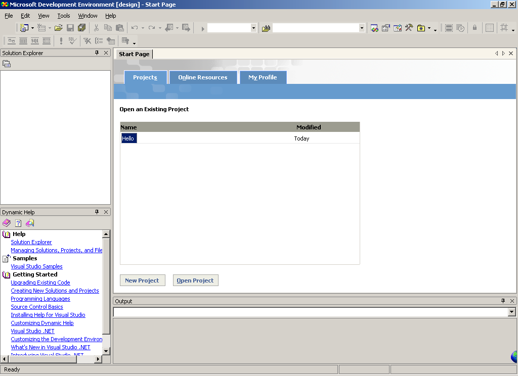 Datorövning 1 A) Logga in på din användare. Välj från startmenyn Start Program Microsoft Visual Studio.NET 2003 