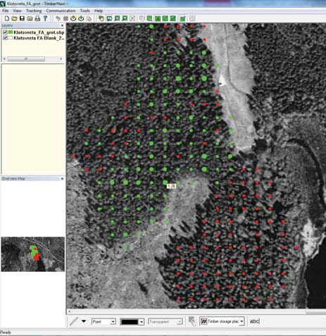 Figur 8. Exempel på visualisering i TimberNavi version 4.3.