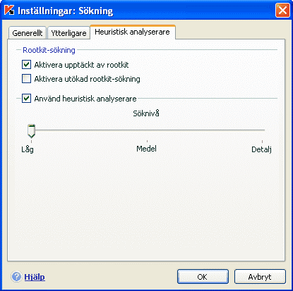 136 Kaspersky Anti-Virus 7.0 Figur 48. Konfigurera spökprogram och heuristiska metoder 11.4.5.