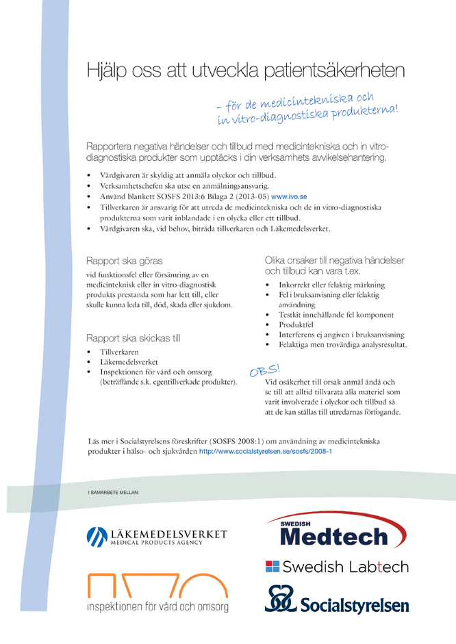 INFORMATIONSBLAD OM PATIENTSÄKERHET FÖR