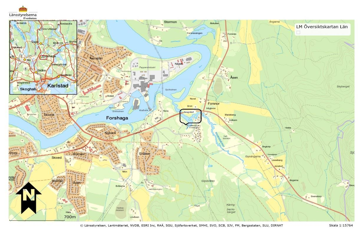 Kartbilden visar CDC fällans placering i Forshaga, området Bengtsbol. Nytt område för 2015.