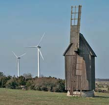 Statistisk årsbok 2010 158 Vindkraft Wind power Vindenergin har utnyttjats i tusentals år av människan. Väderkvarnarna kom ungefär samtidigt som vattenkvarnarna på 1200-talet.