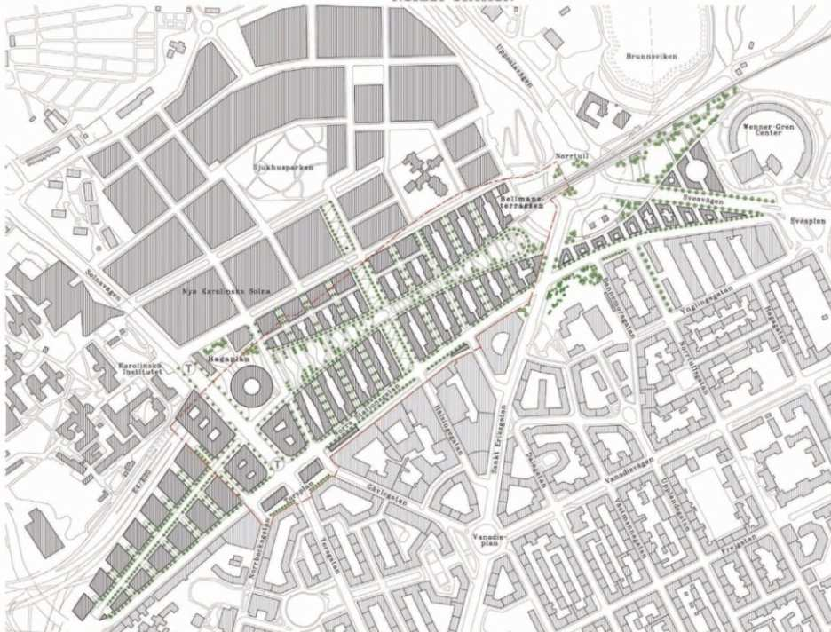 Sida 7 (14) översiktsplanen står att områdets närmare användning behandlas i Stockholms och Solnas gemensamma översiktsplan för Karolinska- Norra Station.